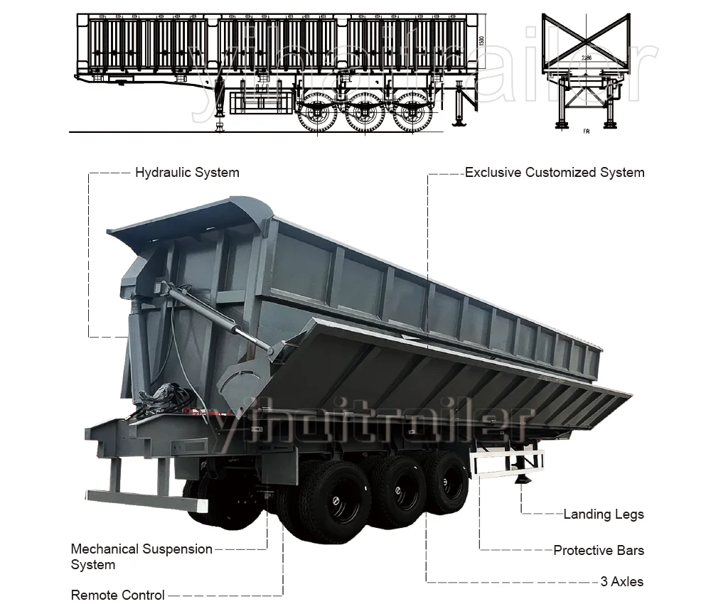 Side Tipper Trailer drawing